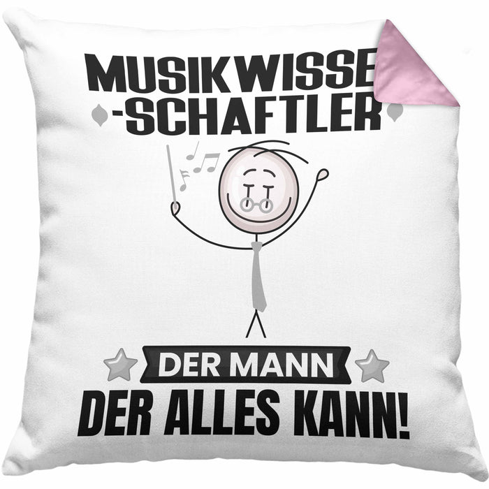 Musikwissenschaftler Kissen mit Füllung 40x40 Geschenk für Musikwissenschaftler Der Mann Der Alles Kann Geschenkidee zum Geburtstag (Grau) Rosa Trendation