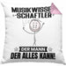 Musikwissenschaftler Kissen mit Füllung 40x40 Geschenk für Musikwissenschaftler Der Mann Der Alles Kann Geschenkidee zum Geburtstag (Grau) Rosa Trendation