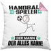 Handballspieler Kissen mit Füllung 40x40 Geschenk für Handballspieler Der Mann Der Alles Kann Geschenkidee zum Geburtstag (Grau) Rosa Trendation