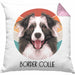 Border Collies Besitzer Kissen mit Füllung 40x40 Geschenk Lustiger Spruch Geschenkidee Border Collies Mama Papa (Grau) Rosa Trendation