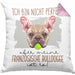 Französische Bulldogge Besitzer Kissen mit Füllung 40x40 Geschenk Lustiger Spruch Geschenkidee Besitzerin Ich Bin Nicht toll Aber Mein Französische Bulldogge Ist Es (Grau) Rosa Trendation