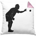 Boule Kissen mit Füllung 40x40 Geschenk Boule-Spieler Geschenkidee Spruch Grafik Werfender Boule Spieler (Grau) Rosa Trendation