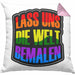 Geschenkidee LGBT Kissen mit Füllung 40x40 "Lass uns die Welt Bemalen" Regenbogenfarben (Grau) Rosa Trendation