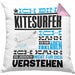 Kitesurfer Geschenk Kaffee-Kissen mit Füllung 40x40 Geschenkidee für Kitesurfer Ich Bin Kitesurfer Ich Kann Es Dir Erklären Jedoch Nicht Für Dich Verstehen Spruch Lustig (Grau) Rosa Trendation
