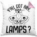 Dank Meme Kissen mit Füllung 40x40 Geschenk Y'all Got Any Lamps (Grau) Rosa Trendation