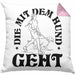 Die Mit Dem Hund Geht Kissen mit Füllung 40x40 Geschenk für Frauchen Hundebesitzerin Geschenkidee (Grau) Rosa Trendation