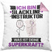 Slackline-Instruktor Kissen mit Füllung 40x40 Geschenk für Slackline-Instruktor Geburtstag Lustiger Spruch Was Ist Deine Superkraft (Grau) Rosa Trendation