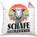 Schaf Kissen mit Füllung 40x40 Geschenk für Schaf-Hirte Schaf Flüsterer Geschenkdiee (Grau) Rosa Trendation