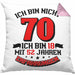 Kissen mit Füllung 40x40 70. Geburtstag Geschenkidee für Männer Frauen Spruch 70 Jahre 18 mit 52 Jahre Erfahrungen (Grau) Rosa Trendation