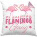 Flamingo Gang Kissen mit Füllung 40x40 Geschenkidee Pinke Flamingos JGA (Grau) Rosa Trendation