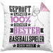 Baseballspieler Geschenk Lustiger Spruch für Baseballspieler Geschenkidee Bester Baseballspieler Der WeltKissen mit Füllung 40x40 (Grau) Rosa Trendation