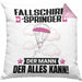 Fallschirmspringer Kissen mit Füllung 40x40 Geschenk für Fallschirmspringer Der Mann Der Alles Kann Geschenkidee zum Geburtstag (Grau) Rosa Trendation