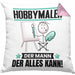 Hobbymaler Kissen mit Füllung 40x40 Geschenk für Hobbymaler Der Mann Der Alles Kann Geschenkidee zum Geburtstag (Grau) Rosa Trendation