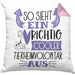 Tierheimvolontär Kissen mit Füllung 40x40 So Sieht Ein Richtig Cooler Tierheimvolontär Aus Geschenk Lustiger Spruch Geschenkidee (Grau) Rosa Trendation