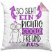 Bester Freund Kissen mit Füllung 40x40 Geschenk So Sieht Ein RIchtig Cooler Bester Freund Aus Geschenkidee Lustiger Spruch Geburtstag BFF (Grau) Rosa Trendation