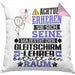 Gleitschirmlehrer Geschenk Kissen mit Füllung 40x40 Lustiger Spruch Erheben Sie Sich Der Gleitschirmlehrer Betritt den Raum (Grau) Rosa Trendation