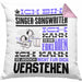 Singer-Songwriter Geschenk Kissen mit Füllung 40x40 Geschenkidee für Singer-Songwriter Geburtstag Lustig Ich Bin Singer-Songwriter Ich Kann Es Dir Erklären Aber Nicht Für Dich Verstehen (Grau) Rosa Trendation