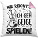 Geigenspieler Geschenk Kissen mit Füllung 40x40 Geigenspielerin Geigen Spruch Mir Reichts Ich Geh Geige Spielen (Grau) Rosa Trendation