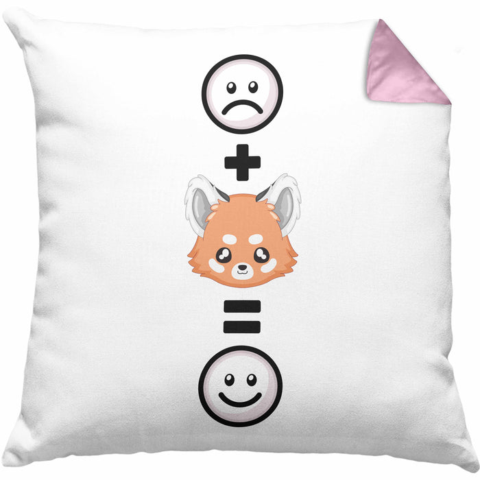 Roter Panda Kissen mit Füllung 40x40 Geschenk für Roter Panda Liebhaber :( + Roter Panda = :) Lustige Geschenkidee Geburtstag (Grau) Rosa Trendation