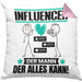 Influencer Kissen mit Füllung 40x40 Geschenk für Influencer Der Mann Der Alles Kann Geschenkidee zum Geburtstag (Grau) Rosa Trendation
