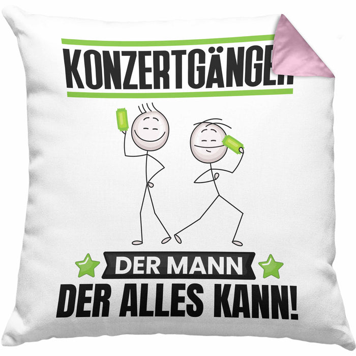 Konzertgänger Kissen mit Füllung 40x40 Geschenk für Konzertgänger Der Mann Der Alles Kann Geschenkidee zum Geburtstag (Grau) Rosa Trendation
