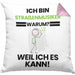 Straßenmusiker Geschenk Kissen mit Füllung 40x40 Lustiger Spruch Ich Bin Straßenmusiker Warum Weil Ich Es Kann Geschenkidee Bester Straßenmusiker Geburtstag (Grau) Rosa Trendation