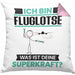 Fluglotse Kissen mit Füllung 40x40 Geschenk für Fluglotse Geburtstag Lustiger Spruch Was Ist Deine Superkraft (Grau) Rosa Trendation