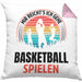Mädchen Basketballspielerin Geschenkidee Kissen mit Füllung 40x40 Frauen Basketball (Grau) Rosa Trendation