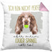 Cocker Spaniel Besitzer Kissen mit Füllung 40x40 Geschenk Lustiger Spruch Geschenkidee Besitzerin Ich Bin Nicht toll Aber Mein Cocker Spaniel Ist Es (Grau) Rosa Trendation