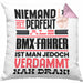 BMX-Fahrer Geschenk Kissen mit Füllung 40x40 Lustige Geschenkidee für BMX-Fahrer Geburtstag Niemand Ist Perfekt Aber Als BMX-Fahrer Ist Man Nah Dran (Grau) Rosa Trendation