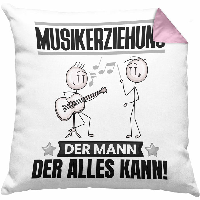 Musikerziehung Kissen mit Füllung 40x40 Geschenk für Musikerziehung Der Mann Der Alles Kann Geschenkidee zum Geburtstag (Grau) Rosa Trendation