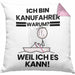 Kanufahrer Geschenk Kissen mit Füllung 40x40 Lustiger Spruch Ich Bin Kanufahrer Warum Weil Ich Es Kann Geschenkidee Bester Kanufahrer Geburtstag (Grau) Rosa Trendation