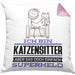 Katzensitter Geschenk Kissen mit Füllung 40x40 Ich Bin Katzensitter Aber Sag Doch Einfach Superheld Lustige Geschenkdiee für Katzensitter (Grau) Rosa Trendation