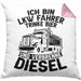 LKW Fahrer Kissen mit Füllung 40x40 Geschenk Ich Bin LKW Fahrer Trinke Bier und Verbrenne Diesel Humor Geschenkidee (Grau) Rosa Trendation