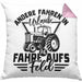 Bauer Landwirt Kissen mit Füllung 40x40 Geschenk Andere Fahren In Den Urlaub Ich Fahre Aufs Feld Geschenkidee Bauern (Grau) Rosa Trendation