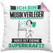 Musikverleger Kissen mit Füllung 40x40 Geschenk für Musikverleger Geburtstag Lustiger Spruch Was Ist Deine Superkraft (Grau) Rosa Trendation