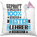 Lehrer Geschenk Lustiger Spruch für Lehrer Geschenkidee Bester Lehrer Der WeltKissen mit Füllung 40x40 (Grau) Rosa Trendation