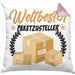 Paketzusteller Geschenk Kissen mit Füllung 40x40 Spruch Weltbester Paketzusteller Postbote (Grau) Rosa Trendation