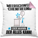 Meerschweinchenfreund Kissen mit Füllung 40x40 Geschenk für Meerschweinchenfreund Der Mann Der Alles Kann Geschenkidee zum Geburtstag (Grau) Rosa Trendation