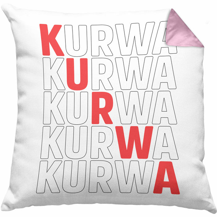 Kurwa Kissen mit Füllung 40x40 Polen Polska (Grau) Rosa Trendation
