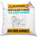 Kajakfahrer Kissen mit Füllung 40x40 Geschenk Lustiger Spruch Geschenkidee für Kajakfahrer Achtung Hochleistungs Kajakfahrer Bei Der Arbeit (Grau) Rosa Trendation