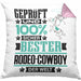 Rodeo-Cowboy Geschenk Lustiger Spruch für Rodeo-Cowboy Geschenkidee Bester Rodeo-Cowboy Der WeltKissen mit Füllung 40x40 (Grau) Rosa Trendation