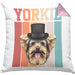 Yorkie Besitzer Kissen mit Füllung 40x40 Geschenk Lustiger Spruch Geschenkidee Retro Vinatge Yorkie (Grau) Rosa Trendation