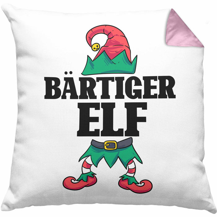 Bart Kissen mit Füllung 40x40 Geschenk Lustiger Spruch Bartträger Bärtiger Elf Geschenkidee Geburtstag (Grau) Rosa Trendation