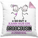 Großcousin Geschenk Kissen mit Füllung 40x40 So Gut Kann Nur Ein Großcousin Aussehen Geschenkidee (Grau) Rosa Trendation