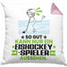 Eishockeyspieler Geschenk Kissen mit Füllung 40x40 So Gut Kann Nur Ein Eishockeyspieler Aussehen Geschenkidee (Grau) Rosa Trendation