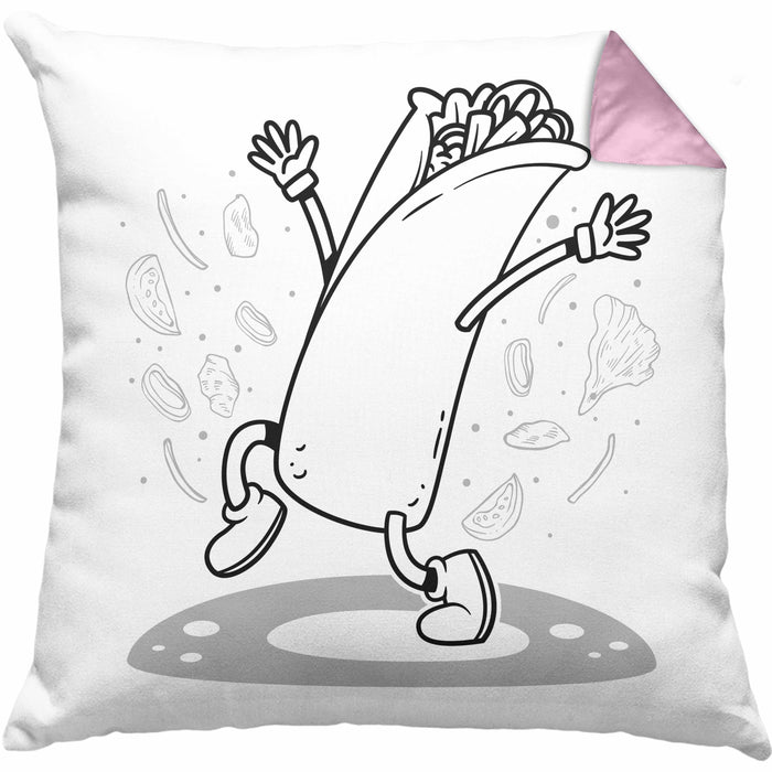 Burrito Geschenk Kissen mit Füllung 40x40 (Grau) Rosa Trendation