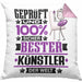 Künstler Geschenk Lustiger Spruch für Künstler Geschenkidee Bester Künstler Der WeltKissen mit Füllung 40x40 (Grau) Rosa Trendation