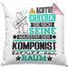 Komponist Geschenk Kissen mit Füllung 40x40 Lustiger Spruch Erheben Sie Sich Der Komponist Betritt den Raum (Grau) Rosa Trendation