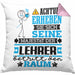 Lehrer Geschenk Kissen mit Füllung 40x40 Lustiger Spruch Erheben Sie Sich Der Lehrer Betritt den Raum (Grau) Rosa Trendation
